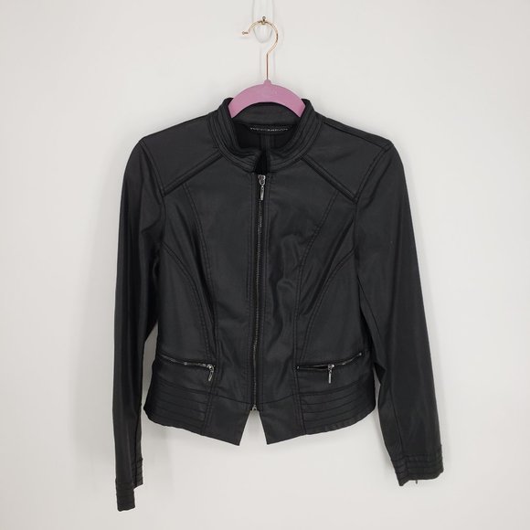 White House Black Market Coated Denim Moto Jacket - Picture 5 of 12